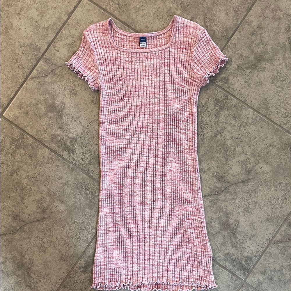 Pink Ribbed Kids Dress